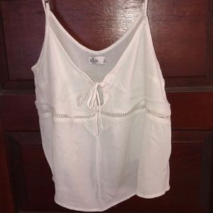 Hollister Cropped White Top (size: L)